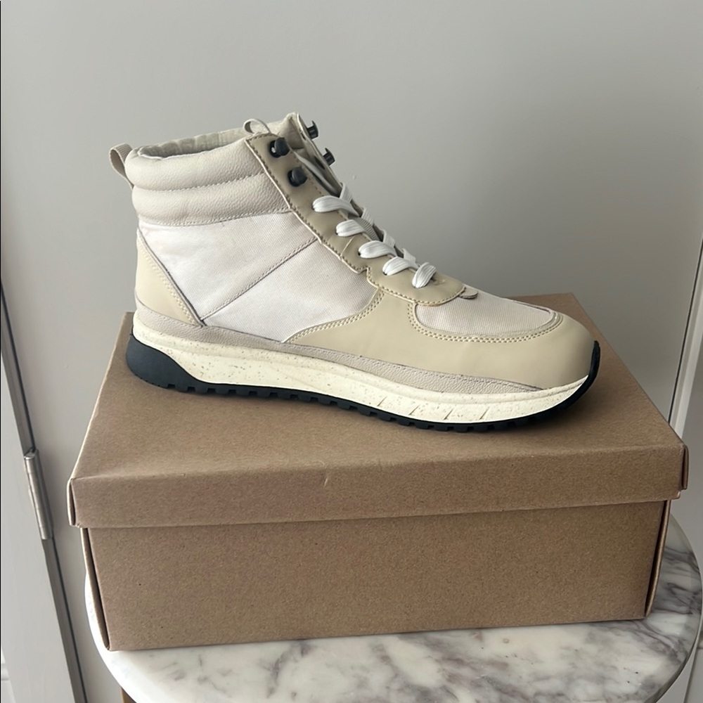 Chic Beige High-Top Sneakers